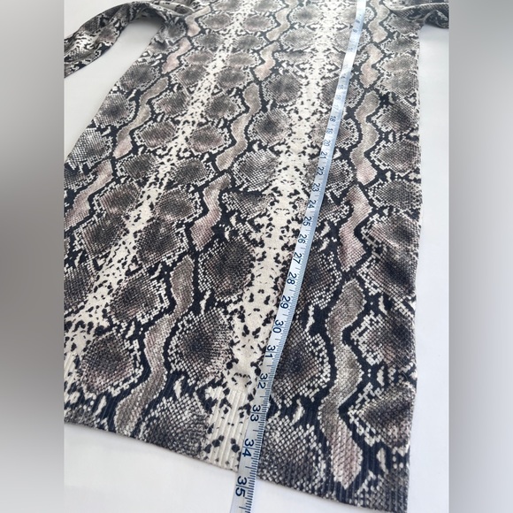 Vero Moda Long Sleeve Snakeskin Print Dress Size S - Picture 10 of 12